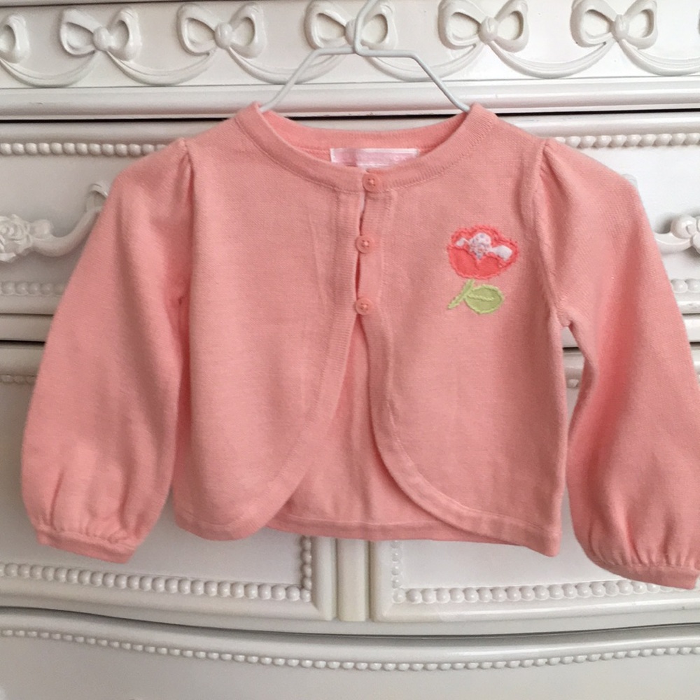 JANIE AND JACK peach Poet Sleeve cardigan 6-12m